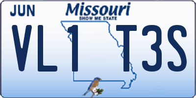 MO license plate VL1T3S