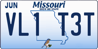 MO license plate VL1T3T