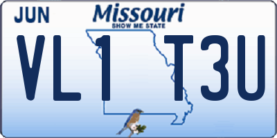 MO license plate VL1T3U