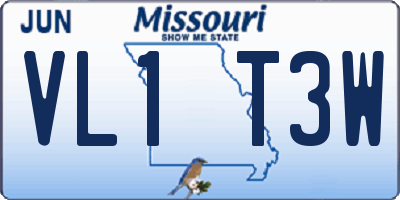 MO license plate VL1T3W