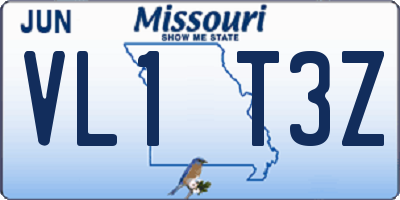 MO license plate VL1T3Z
