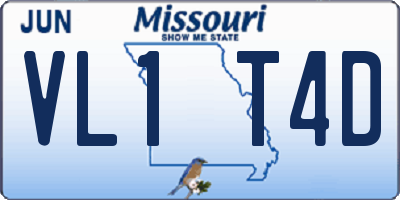 MO license plate VL1T4D