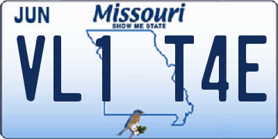 MO license plate VL1T4E