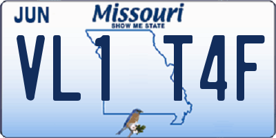 MO license plate VL1T4F