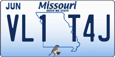 MO license plate VL1T4J