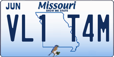 MO license plate VL1T4M