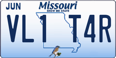 MO license plate VL1T4R