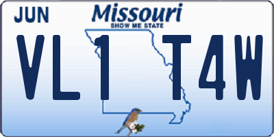 MO license plate VL1T4W