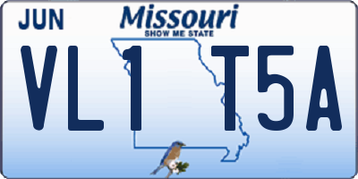 MO license plate VL1T5A