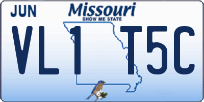 MO license plate VL1T5C