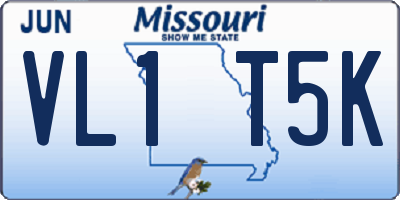 MO license plate VL1T5K