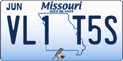 MO license plate VL1T5S