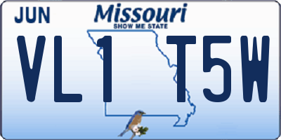 MO license plate VL1T5W