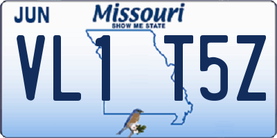 MO license plate VL1T5Z
