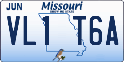 MO license plate VL1T6A