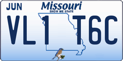 MO license plate VL1T6C