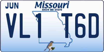 MO license plate VL1T6D