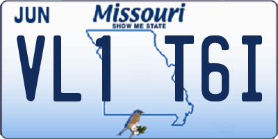 MO license plate VL1T6I