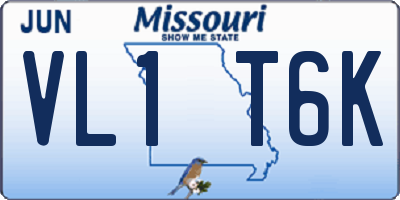 MO license plate VL1T6K