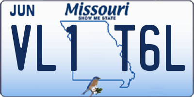 MO license plate VL1T6L