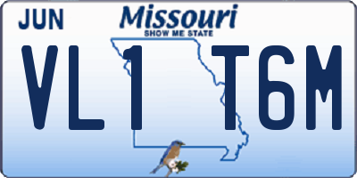 MO license plate VL1T6M
