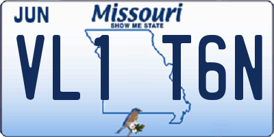 MO license plate VL1T6N