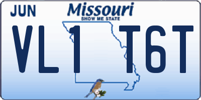 MO license plate VL1T6T