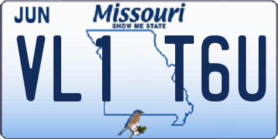MO license plate VL1T6U
