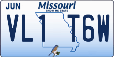 MO license plate VL1T6W