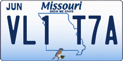 MO license plate VL1T7A