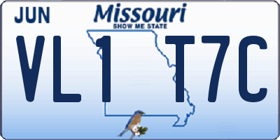 MO license plate VL1T7C