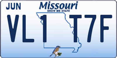 MO license plate VL1T7F