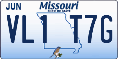 MO license plate VL1T7G