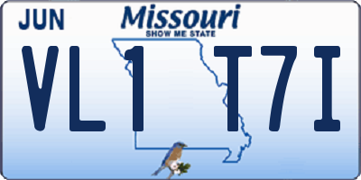 MO license plate VL1T7I