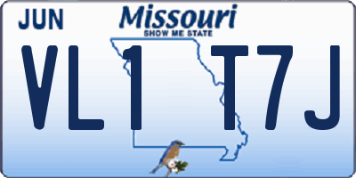 MO license plate VL1T7J