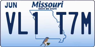 MO license plate VL1T7M