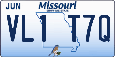 MO license plate VL1T7Q