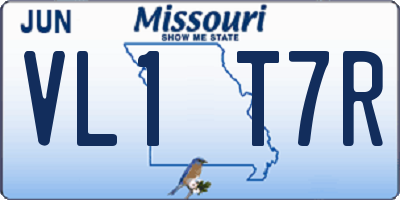 MO license plate VL1T7R