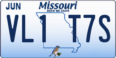 MO license plate VL1T7S