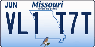 MO license plate VL1T7T