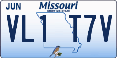 MO license plate VL1T7V