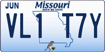 MO license plate VL1T7Y