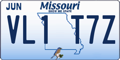 MO license plate VL1T7Z