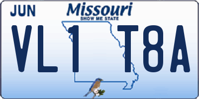 MO license plate VL1T8A