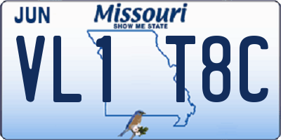 MO license plate VL1T8C