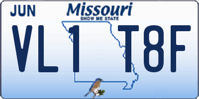 MO license plate VL1T8F
