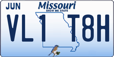 MO license plate VL1T8H