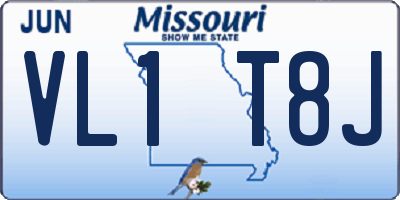 MO license plate VL1T8J