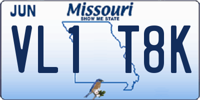 MO license plate VL1T8K