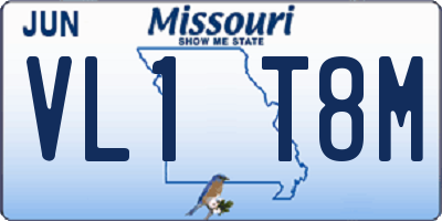 MO license plate VL1T8M